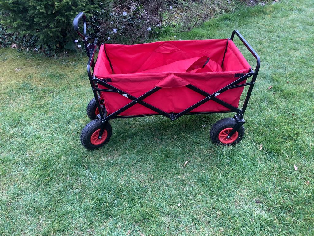 Rode bolderkar bolderwagen op luchtbanden opvouwbaar, Ophalen, Opvouwbaar, Gebruikt