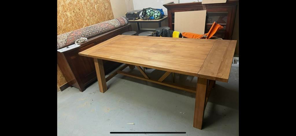 Massief Teakhouten Tafel - Nieuwstaat, Ophalen, Teakhout, Nieuw, 50 tot 100 cm