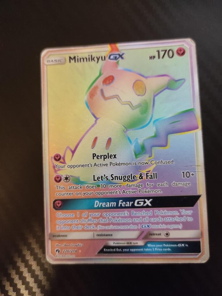 Mimikyu GX Lost Thunder 226/214 Rainbow Secret Rare, Ophalen of Verzenden, Nieuw, Losse kaart, Foil
