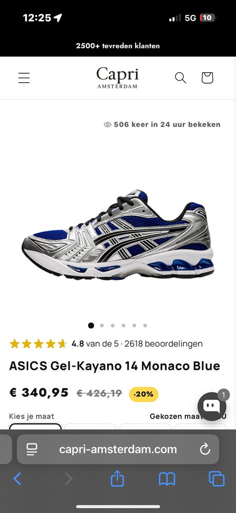 Asics Kayano 14 blauw grijs, Ophalen of Verzenden, Zo goed als nieuw, Hardloopschoenen, Asics