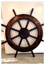 Houten scheepsstuurwiel 100 cm – nautische decoratie, Ophalen, Gebruikt, Motorboot of Zeilboot, Gebruiksvoorwerp