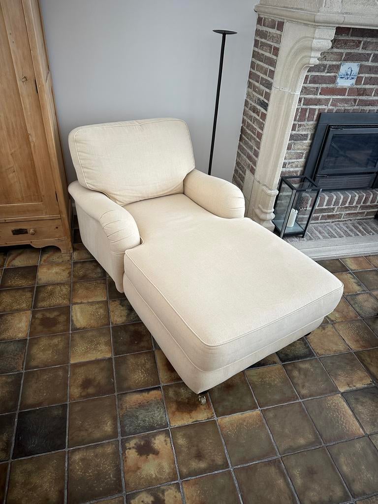 Comfortabele chaise longue en fauteuil met afneembare hoezen, Ophalen, Gebruikt, Eenpersoons, Landelijk