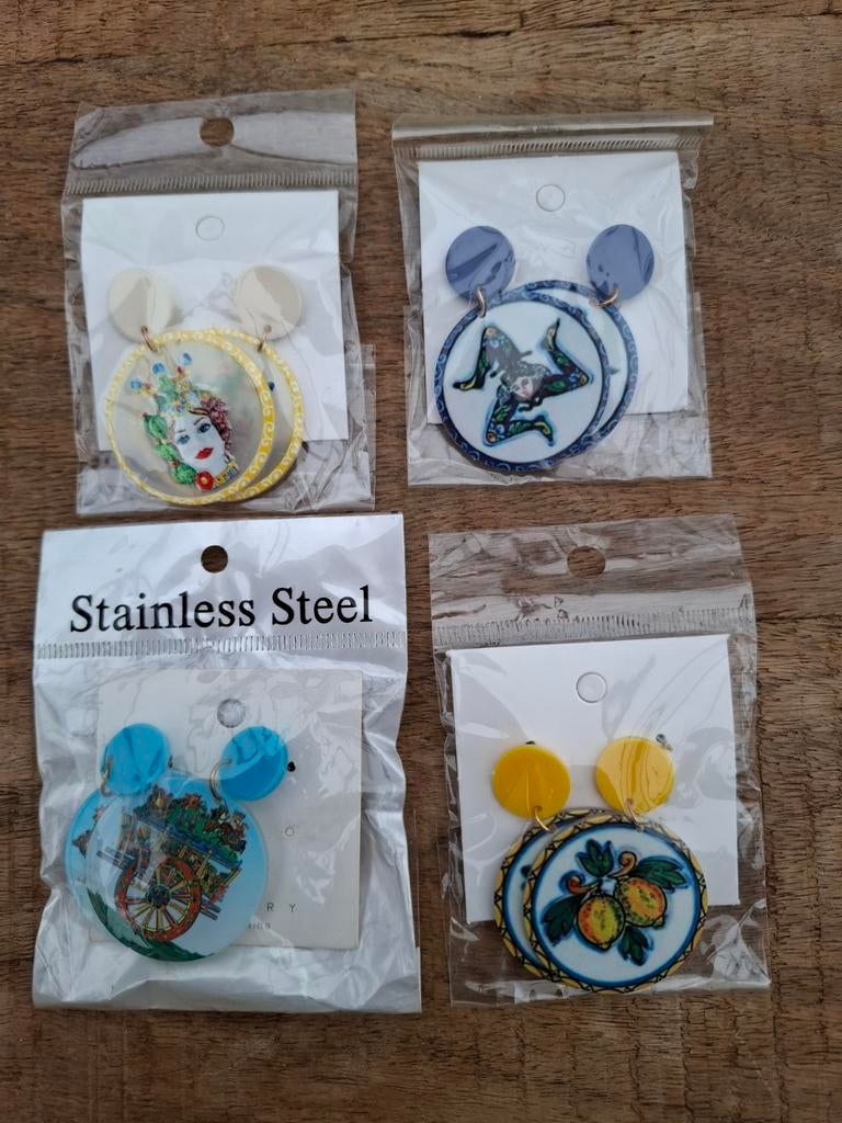 4 paar Siciliaanse oorbellen, Ophalen of Verzenden, Nieuw