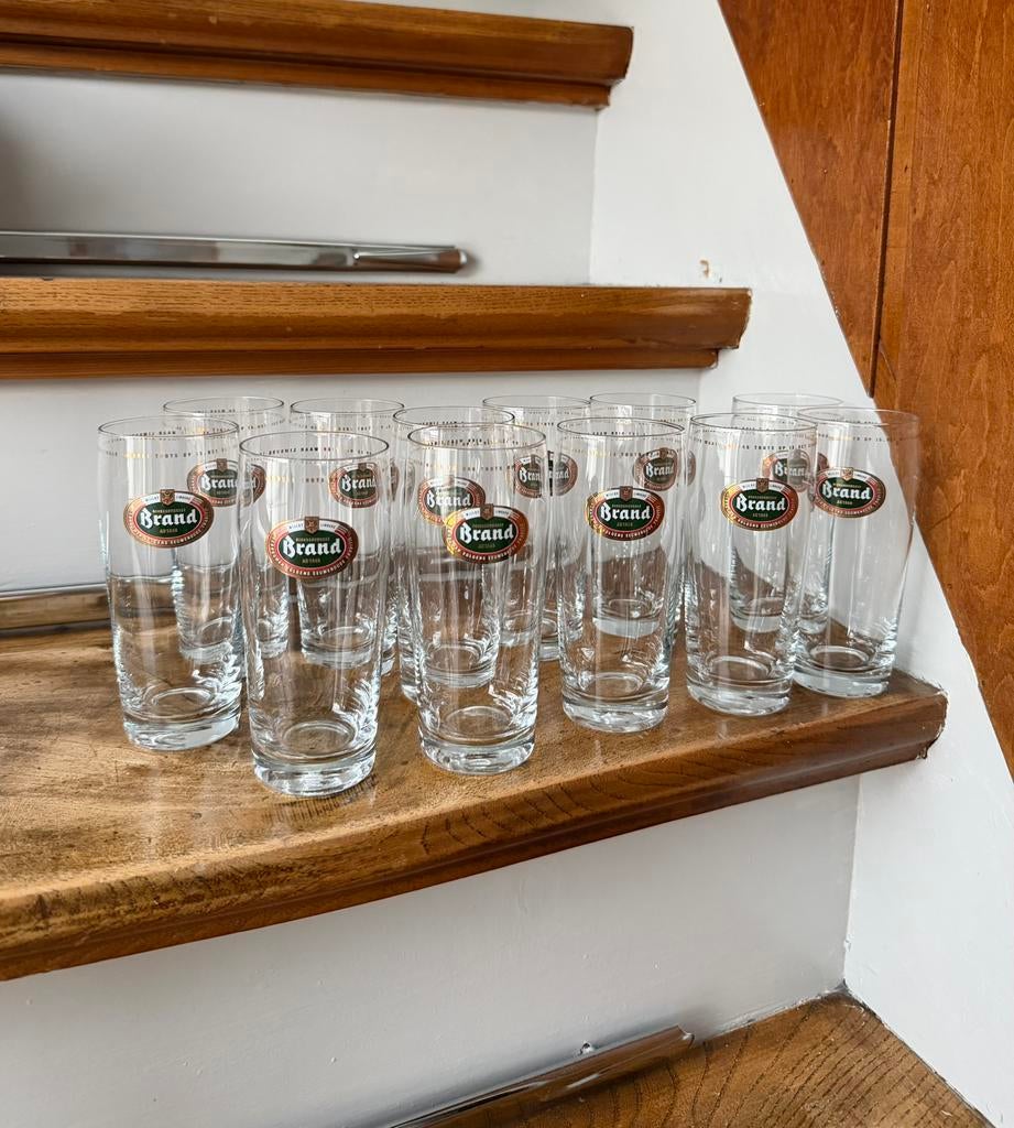 12x Brand bierglas fluitje 0,18L, Verzamelen, Ophalen of Verzenden, Zo goed als nieuw, Glas of Glazen, Brand