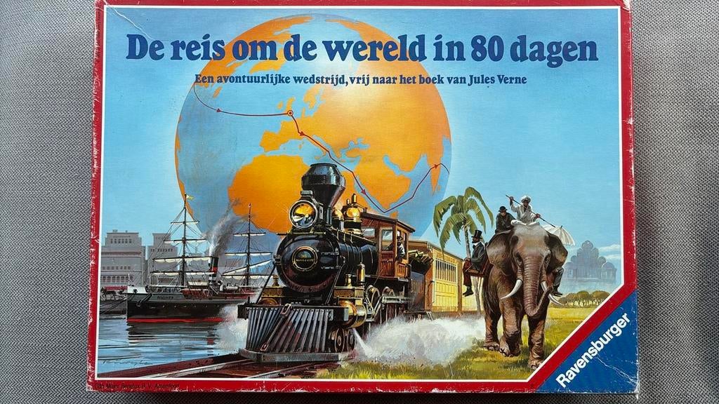 Bordspel 'De reis om de wereld in 80 dagen' - Ravensburger, Drie of vier spelers, Ophalen, Gebruikt, Reisspel