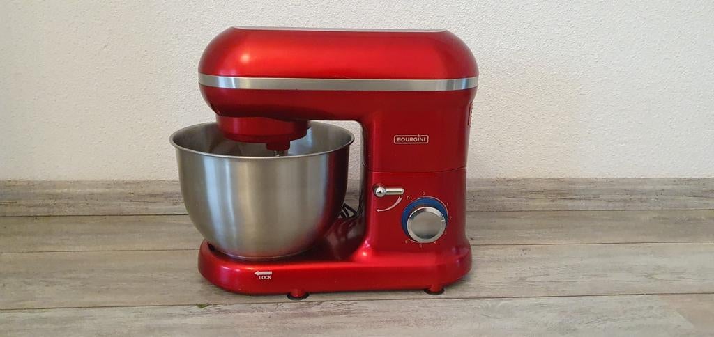 Bourgini Classic Kitchen Chef Keukenmachine Rood, 3 tot 4 liter, Ophalen, Zo goed als nieuw, 3 snelheden of meer