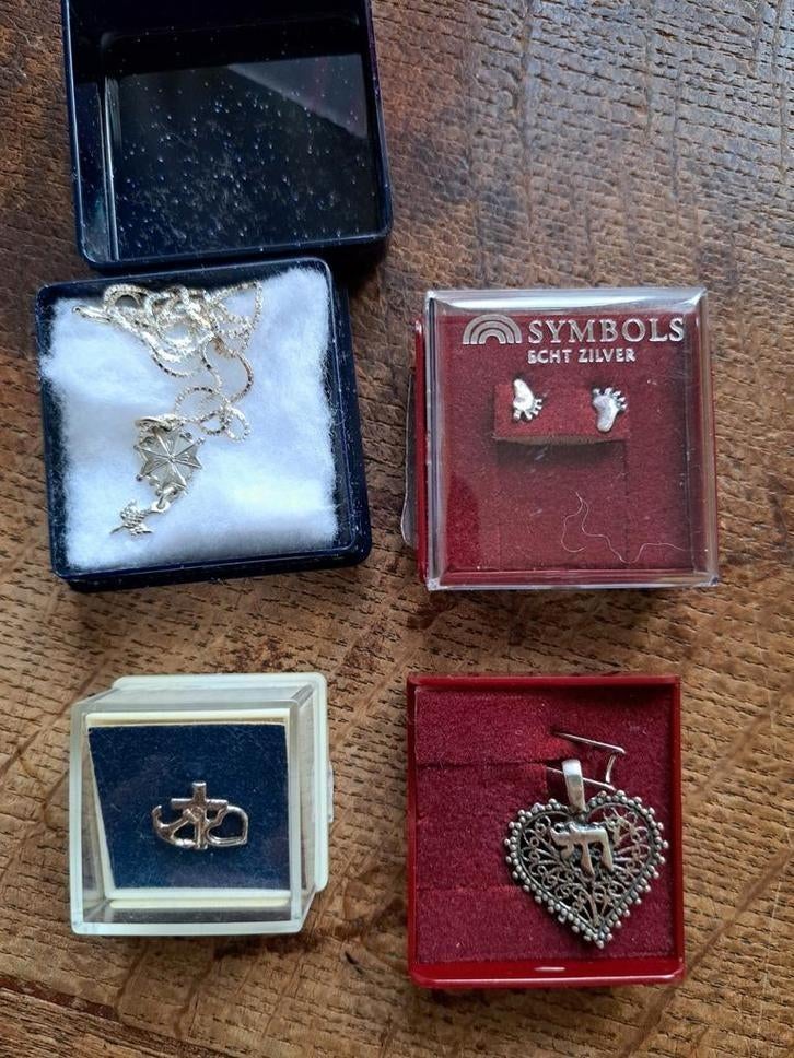 Echt Zilveren Sieraden: Kettingen, Speld & Oorbellen, Ophalen of Verzenden, Zo goed als nieuw, Zilver, Zilver