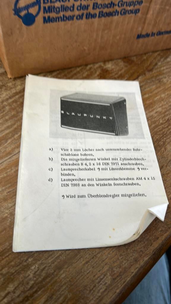 Hoedenplank speaker voor oldtimer “Blaupunkt in doos”, Ophalen of Verzenden, Zo goed als nieuw