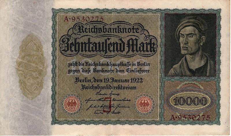 bankbiljet 2 x10.000 Mark 19 januar 1922, Postzegels en Munten, Bankbiljetten | Europa | Niet-Eurobiljetten, Ophalen of Verzenden