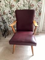 Vintage stoel rood skai Deens, Huis en Inrichting, Ophalen, Gebruikt