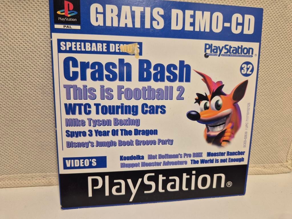 PlayStation Magazine demo ps1 #32 o.a. Crash Bandicoot Bash, Spelcomputers en Games, Games | Sony PlayStation 1, Zo goed als nieuw