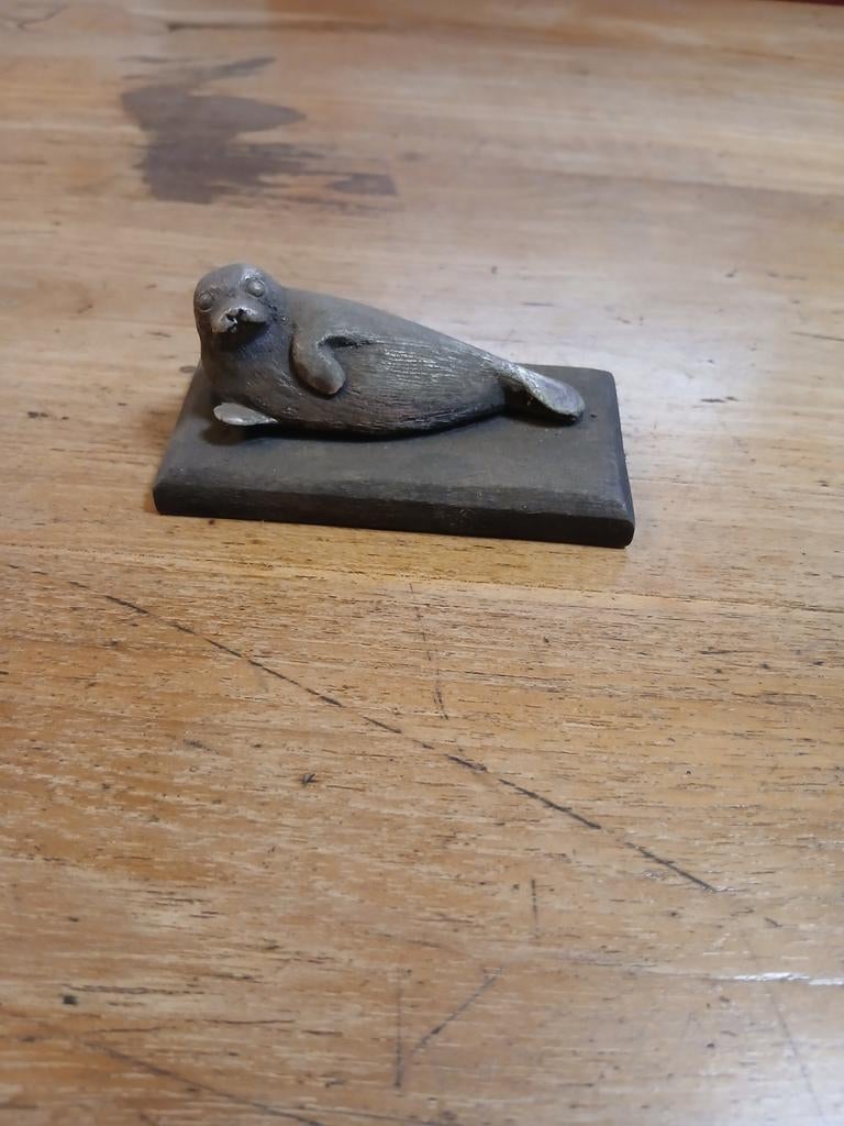 Vintage Zeehond Beeldje - 7 cm breed, Verzamelen, Dierenverzamelingen, Ophalen of Verzenden, Gebruikt, Wild dier, Beeldje of Figuurtje