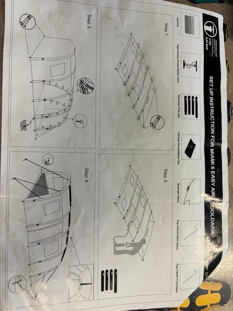 Obelink Miami 6 Easy Air Cool Dark - 6-persoons opblaastent, Ophalen of Verzenden, Gebruikt, Tot en met 6