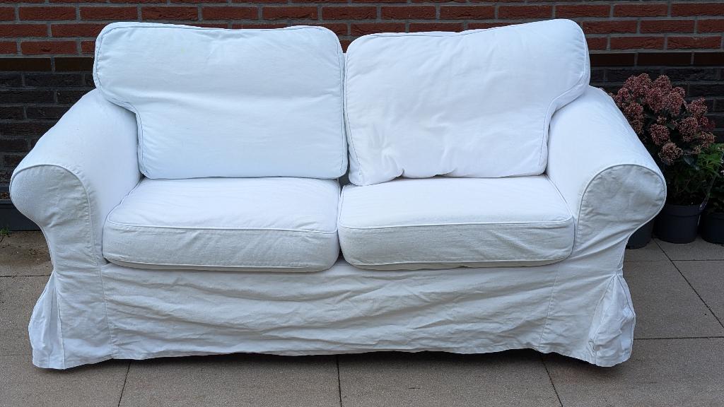 2 zits bank Ikea Ektorp wit, Huis en Inrichting, Banken | Bankstellen, Ophalen, Gebruikt, 150 tot 200 cm, Tweepersoons