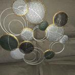 Moderne metalen wanddecoratie met cirkels, Ophalen, Zo goed als nieuw
