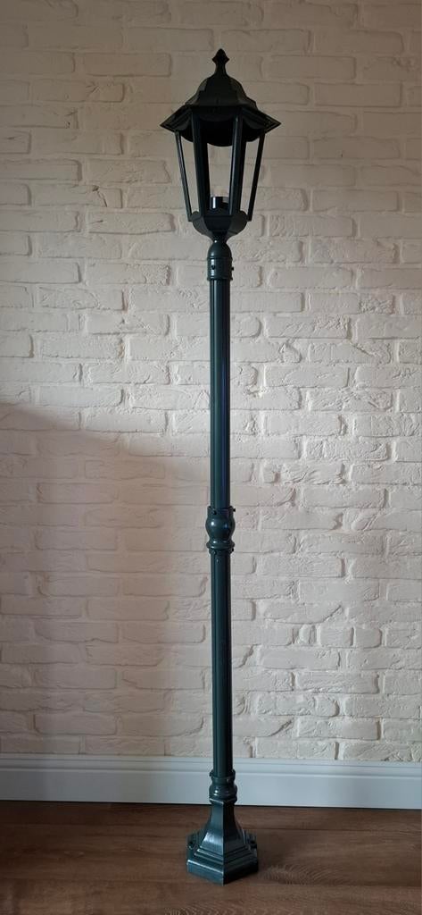 Tuin/Straat lantaarn (metaal, groen), Tuin en Terras, Buitenverlichting, Ophalen, Staande lamp, Netvoeding, 50 tot 250 watt