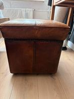 Schapenleren Hocker 45x45x45 cm, Huis en Inrichting, Banken | Voetenbanken en Poefen, Ophalen, Minder dan 50 cm, Gebruikt, Vierkant