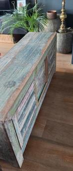 Laag dressoir met louvre deurtjes - perfecte staat, 100 tot 150 cm, Landelijk, Bohemian, Ophalen of Verzenden, Zo goed als nieuw