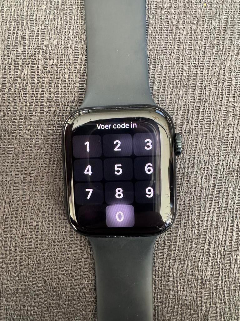 Apple Watch SE 44mm GPS - Aluminium Kast - Zwart, Ophalen, Gebruikt