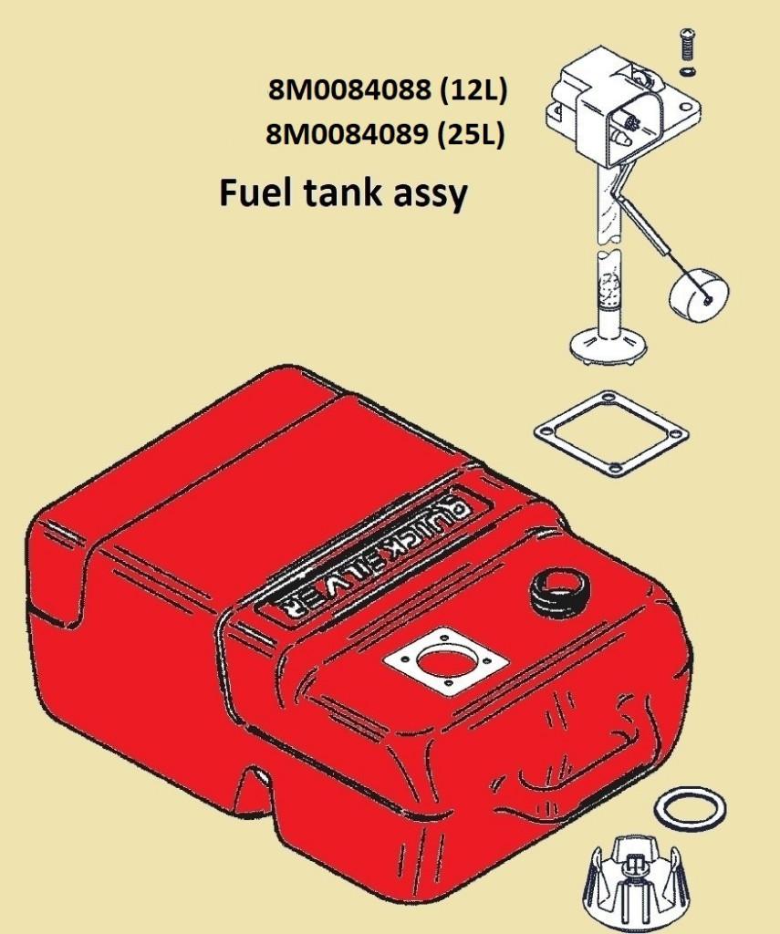 8M0084088 Losse niveaumeter voor 12L Quicksilver tank €49,95, Watersport en Boten, Ophalen of Verzenden, Nieuw, Motor en Techniek