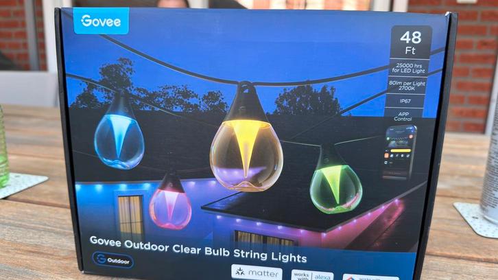 Govee Outdoor Smart RGBWW Lichtslinger - 15meter, Tuin en Terras, Buitenverlichting, Nieuw, Led-strip, Kunststof, Minder dan 50 watt