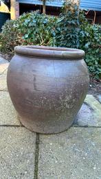 Grote bruine stenen bloempot, Ophalen, Steen, Gebruikt, 40 cm of meer