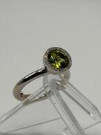 14kt gouden BRON ring met peridoot en diamanten, Sieraden, Tassen en Uiterlijk, Ringen, Gebruikt, Ophalen of Verzenden, 17 tot 18