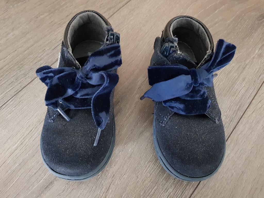 Leren schoentjes met rits voor meisjes - maat 20 - Woeffies, Schoentjes, Meisje, Ophalen of Verzenden, Zo goed als nieuw