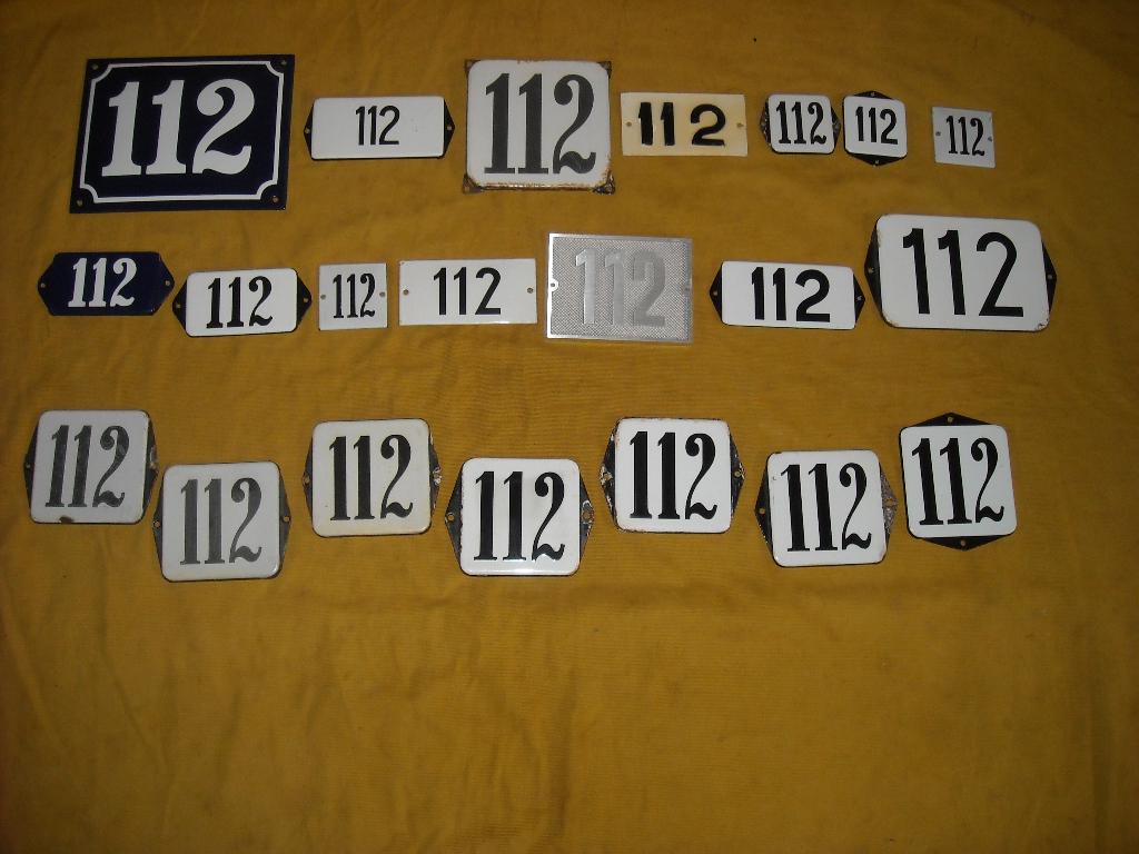 oud emaille huisnummer 112 ook 113 114 115 116 117 118 119 4, Ophalen of Verzenden