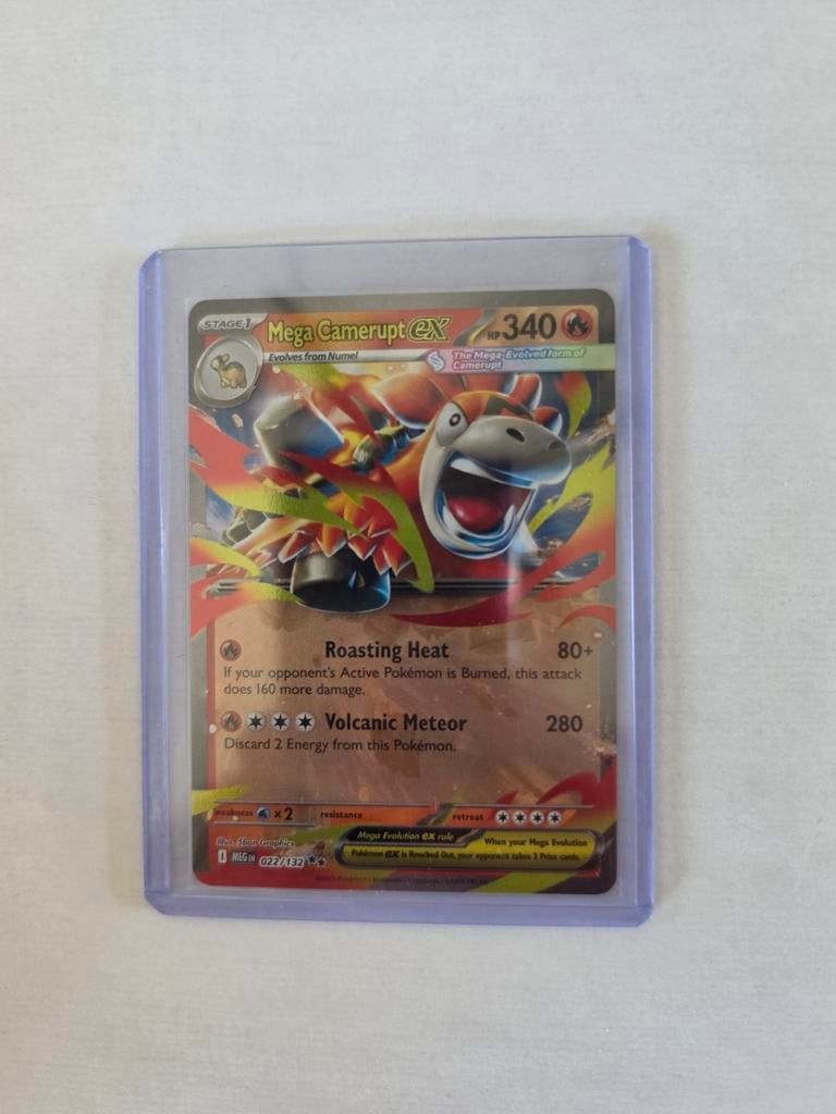 Pokémon Mega Camerupt EX Kaart - Zeldzaam, Ophalen of Verzenden, Zo goed als nieuw, Losse kaart