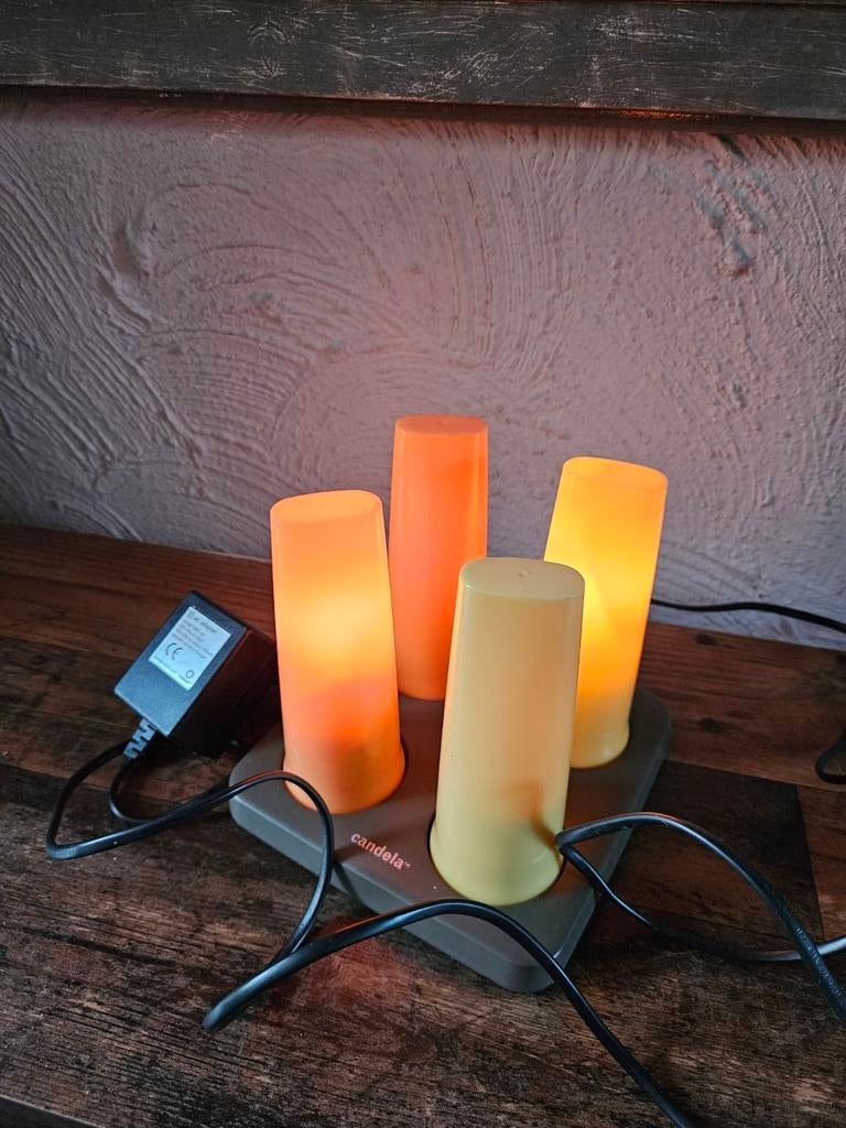 Candela LED Kaarsen Set met Oplaadstation, Ophalen of Verzenden, Gebruikt, Modern, Sfeervol