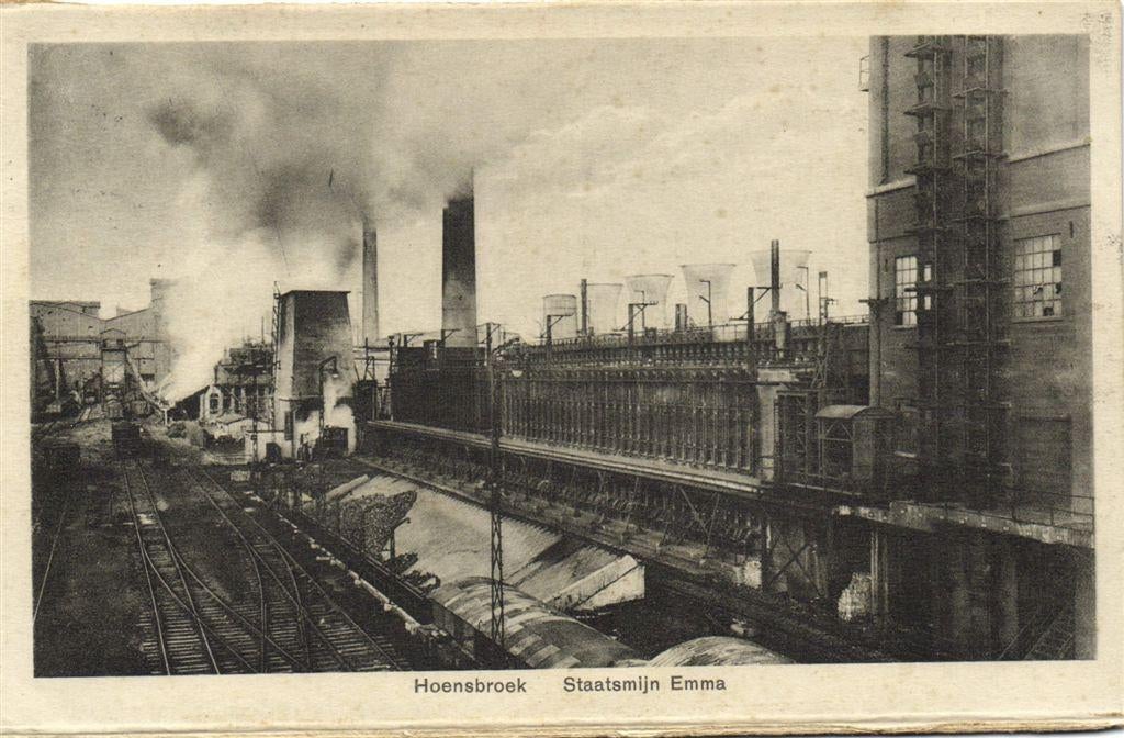 Hoensbroek - Staatsmijn Emma - spoorlijn - 1935 gelopen, Verzamelen, Verzenden, 1920 tot 1940, Gelopen, Noord-Brabant