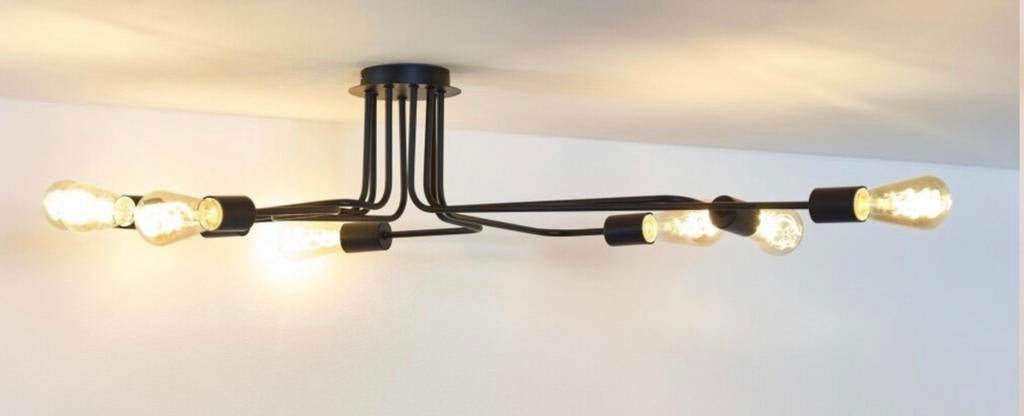 Lucide Plafondlamp met 8 Lichtpunten - Zwart Metaal, Huis en Inrichting, Ophalen, Gebruikt, Metaal