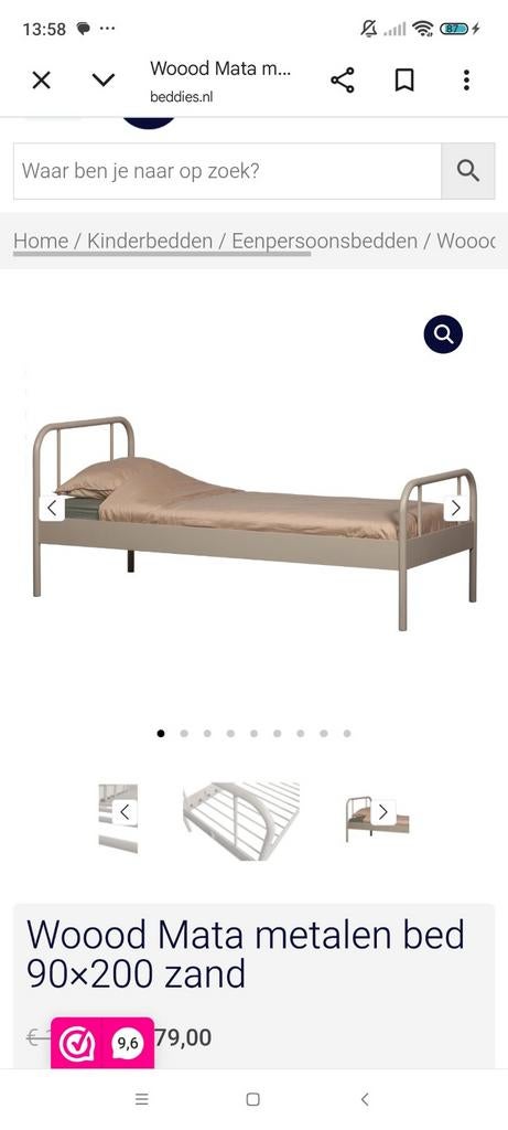 Woood kinderbed, 90 cm, Eenpersoons, Ophalen of Verzenden, Zo goed als nieuw