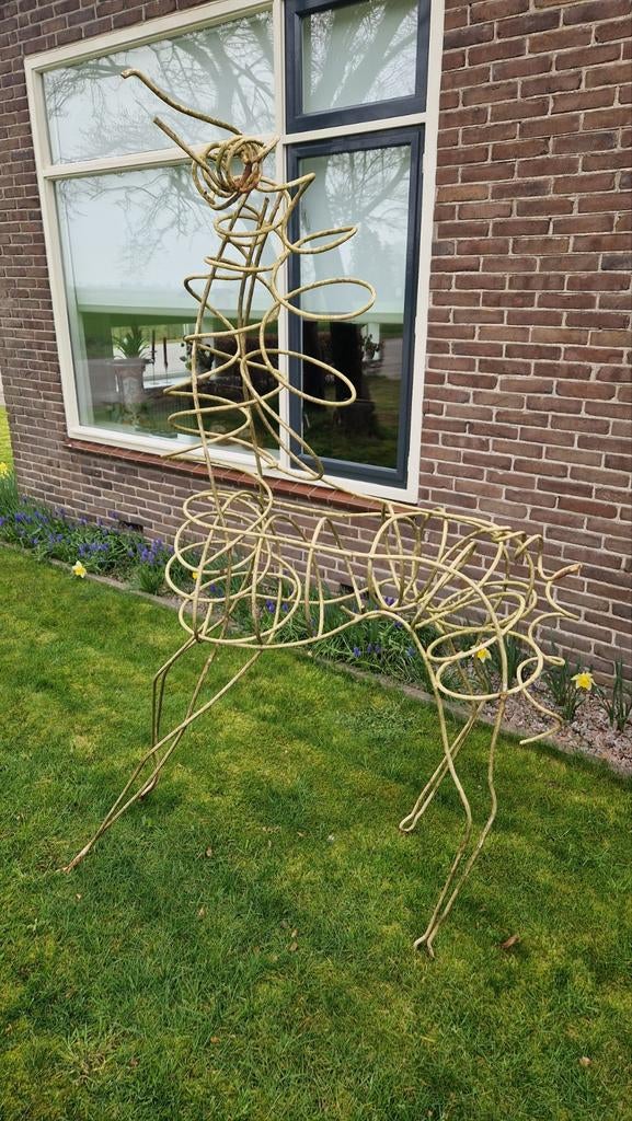 Groot beeld kunstwerk paard, Tuin en Terras, Tuinbeelden, Ophalen, Metaal