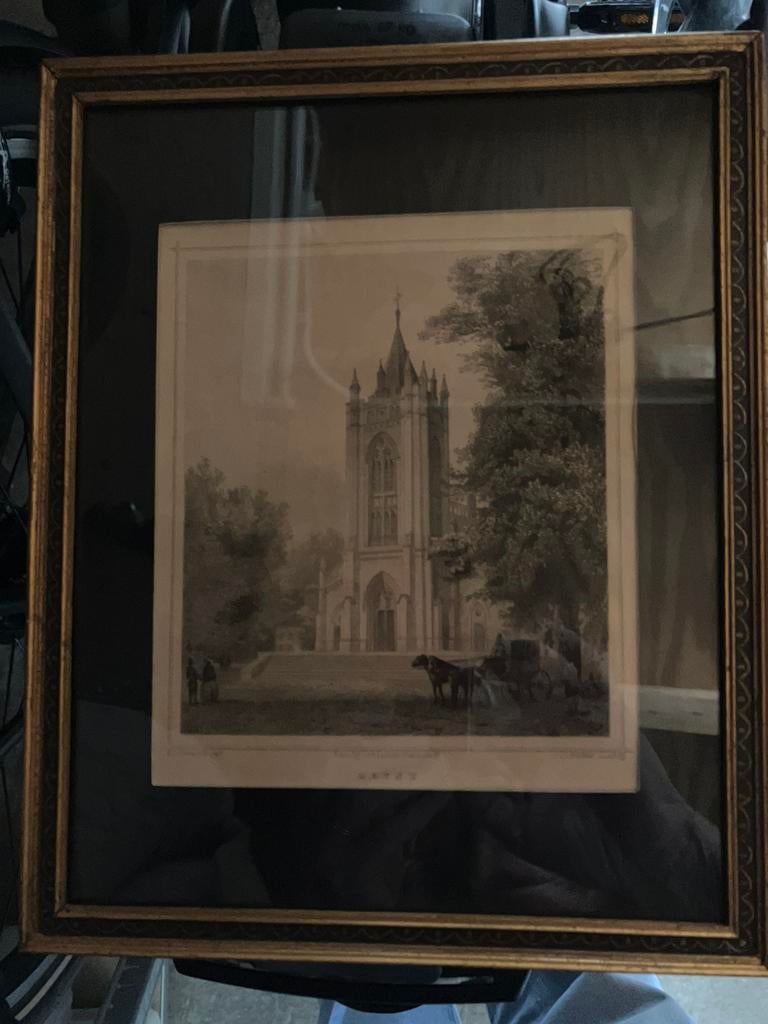 Oude prent ‘ de oude kerk ‘ in Zeyst, Ophalen