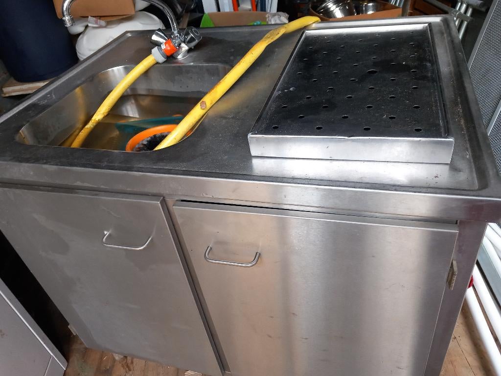 Professionele horeca tap met spoelbakunit, Ophalen, Gebruikt, RVS Meubilair