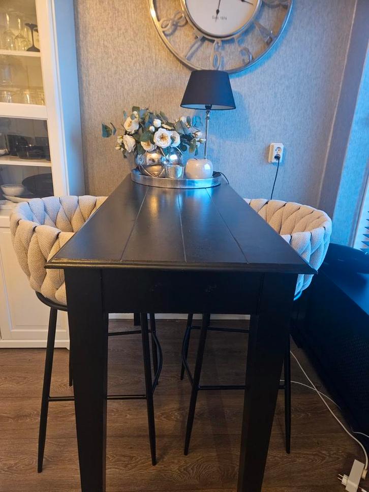 Rivera Maison bartafel zwart met 2 laden, Huis en Inrichting, Tafels | Statafels, Gebruikt, Ophalen