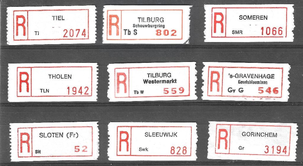 Nederland Aantekenstrookjes - 11, Postzegels en Munten, Postzegels | Nederland, Ophalen of Verzenden, Na 1940