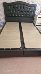 Tweepersoons bed met matras, Huis en Inrichting, Slaapkamer | Bedden, Verstelbaar, Zwart, Tweepersoons, Ophalen of Verzenden