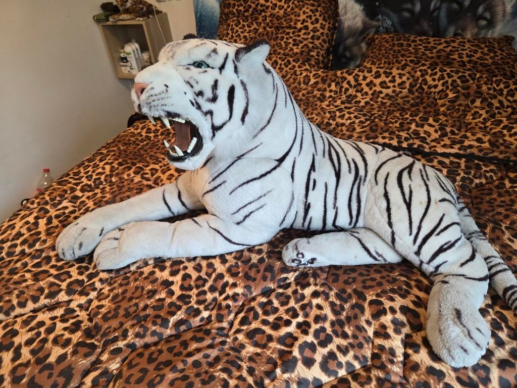 Pluche. witte tijger knuffel - 120 cm - Zo goed als nieuw, Kinderen en Baby's, Speelgoed | Knuffels en Pluche, Ophalen of Verzenden