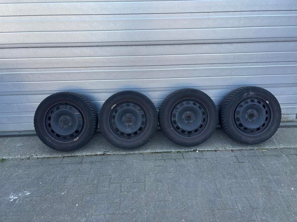 16 inch stalen velgen met 4-seizoenen banden 5x112 ET50, Ophalen, Gebruikt