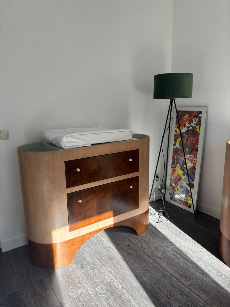 Japandi style - coommode & baby bedje, Kinderen en Baby's, Babywiegjes en Ledikanten, Ophalen, Gebruikt, Wieg