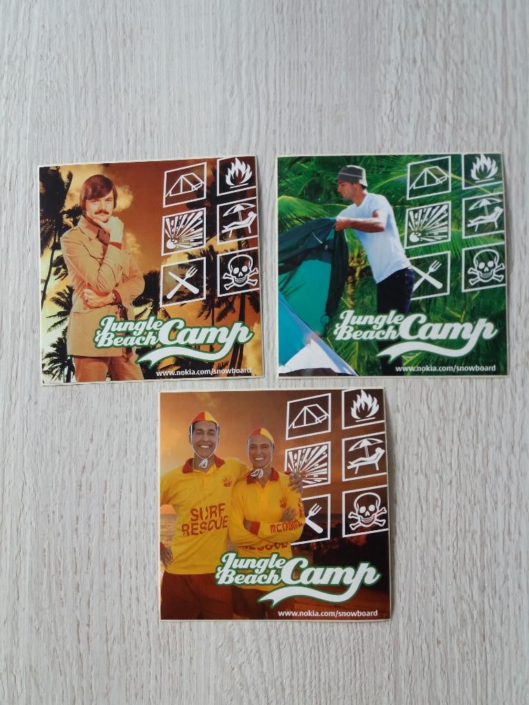 3 stickers van Jungle Beach CAMP, Verzamelen, Ophalen of Verzenden, Zo goed als nieuw, Bedrijf of Vereniging