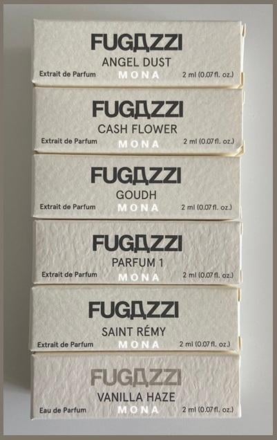 Fugazzi set 6 niche parfum samples proefjes testers monsters, Sieraden, Tassen en Uiterlijk, Uiterlijk | Parfum, Verzenden, Nieuw