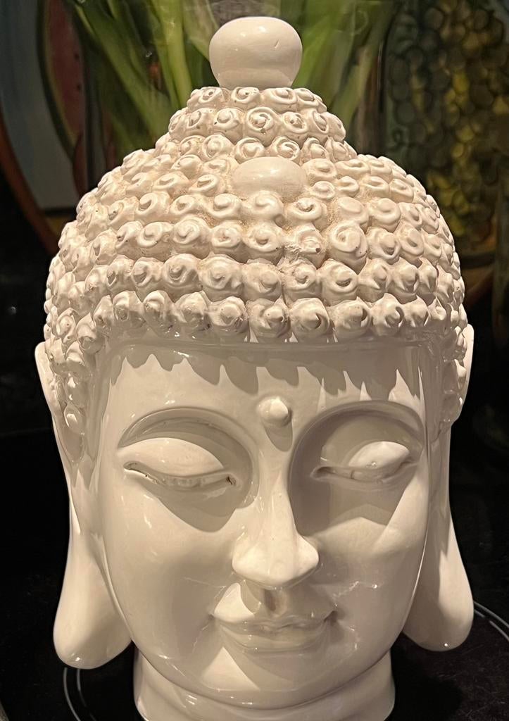 Boeddha hoofd voor binnen/ buiten, Tuin en Terras, Tuinbeelden, Ophalen of Verzenden, Zo goed als nieuw, Overige materialen