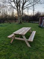 Nieuwe picknicktafel met opklap-banken., Ophalen, Nieuw, Rechthoekig, Hout