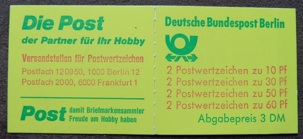 Postzegelboekje – Deutsche Bundespost Berlin  Boekje 12c, Ophalen of Verzenden, BRD, Postfris