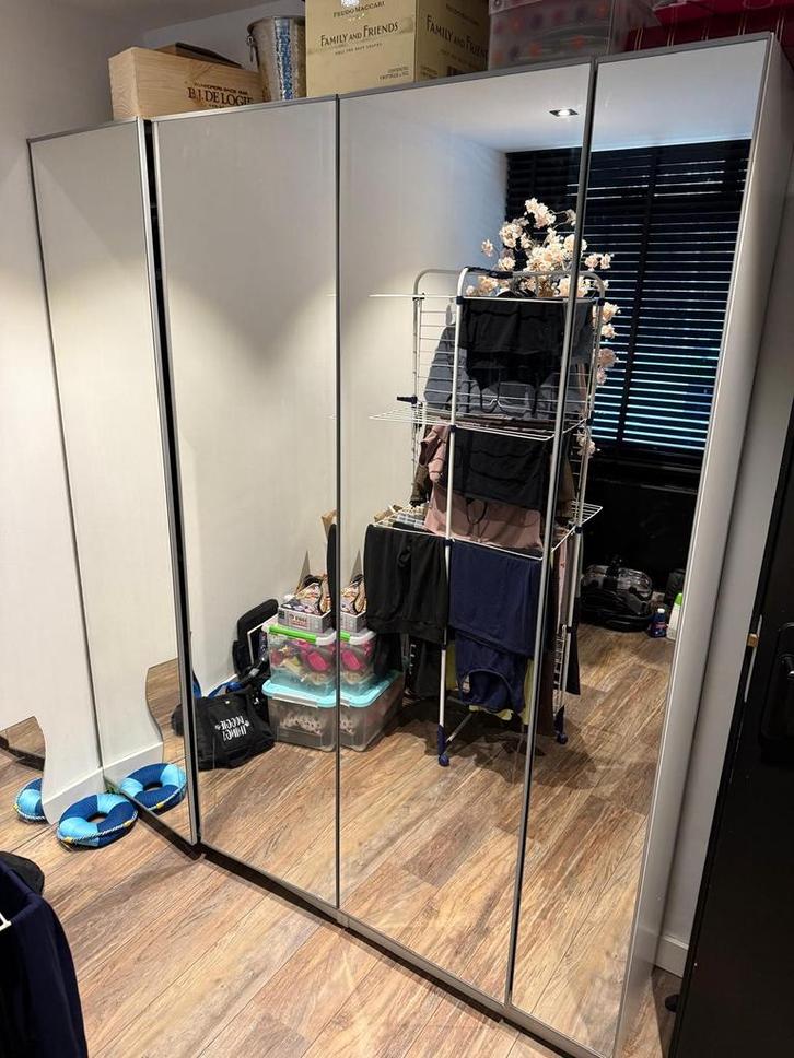 Ikea Pax Vikedal spiegeldeuren (3x breed, 1x smal), Huis en Inrichting, Kasten | Kledingkasten, Gebruikt, 150 tot 200 cm, 50 tot 100 cm