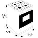 Gasfornuis RVS, Witgoed en Apparatuur, Ophalen, 4 kookzones, Zo goed als nieuw, Energieklasse A of zuiniger